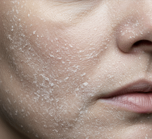 identifying dry skin flakiness for gentle exfoliation